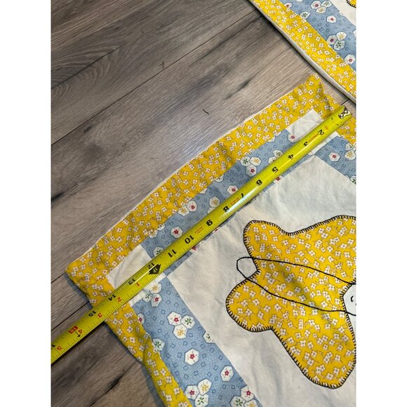 Vintage Handmade Butterfly Quilt Block Pillow Covers 16" x 16" - Set Of 2 Yellow - Picture 2 of 5